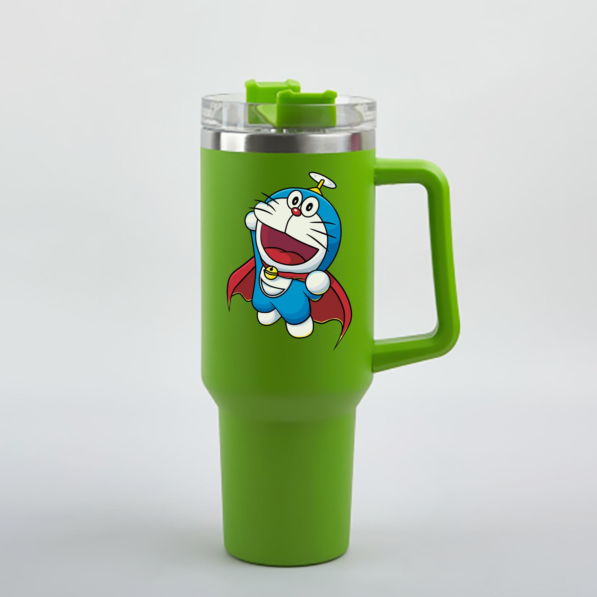 （画像用） ドラえもん Doraemon 1200mL車用タンブラー - クリスタルステッカー（プラスチックストロー付き）